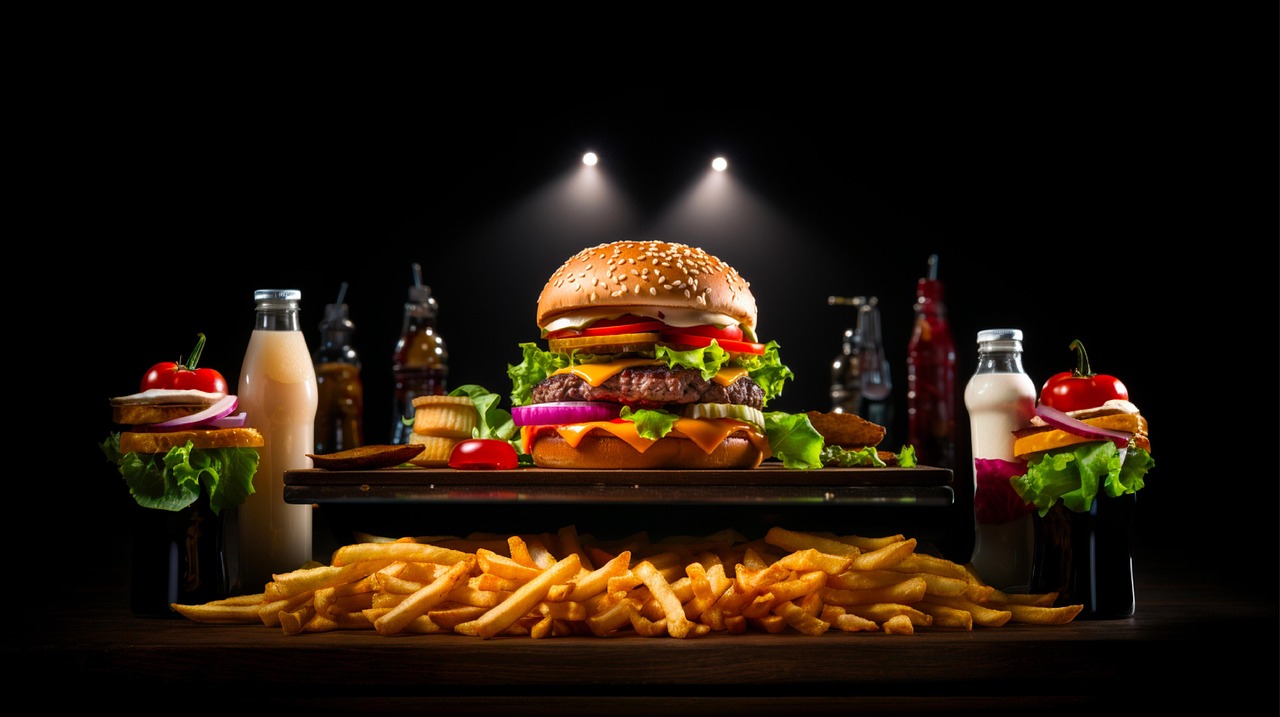 Delicious burger meal